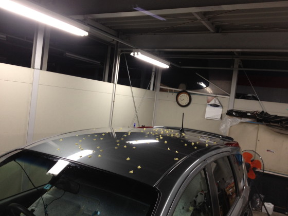 ニッサン　ノート　雹害車両