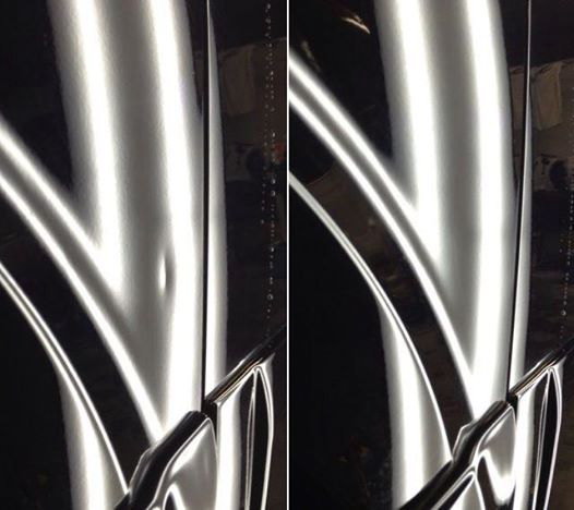 フロントフェンダーのヘコミ