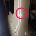 スズキ　ラパン　ピラー部のヘコミ