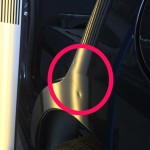 日産デイズ　左リアクウォーターパネルへこみ