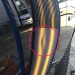 トヨタ　アクア　ドア　ヘコミ修理前